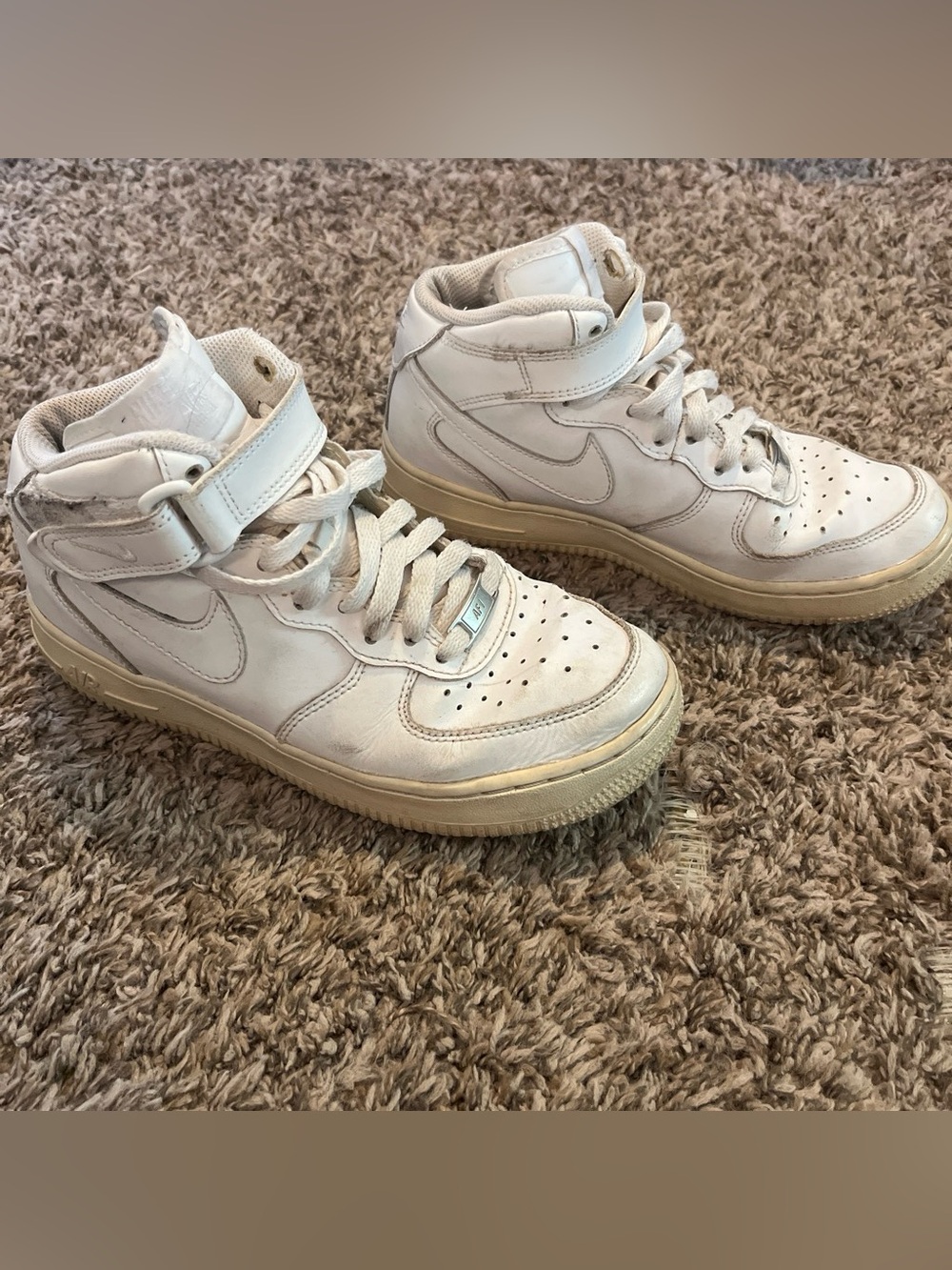 Nike Kids' White High-Top Air Force 1s